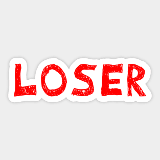 Copy of Loser red  black outline Sticker